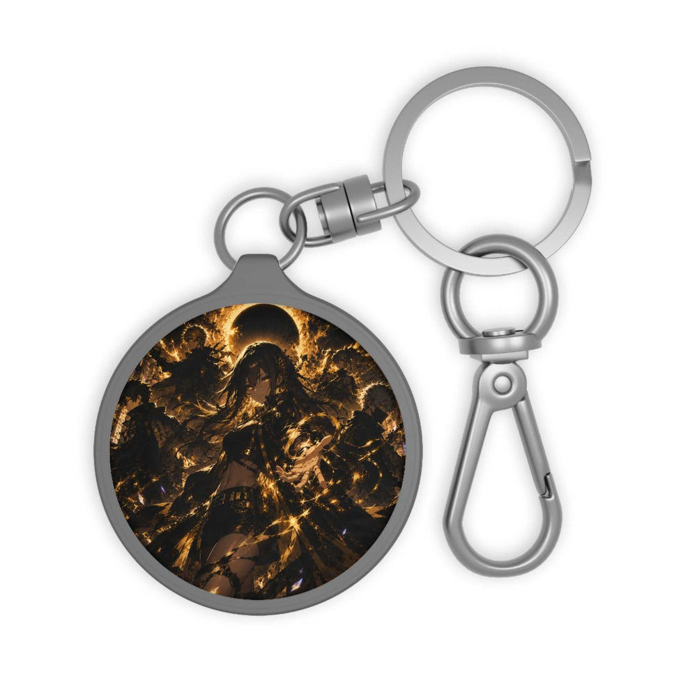 Dark Angel Keyring Tag - Gothic Halo Illustration Keychain