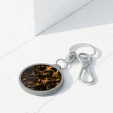 Dark Angel Keyring Tag - Gothic Halo Illustration Keychain