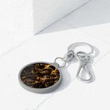 Dark Angel Keyring Tag - Gothic Halo Illustration Keychain
