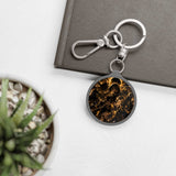 Dark Angel Keyring Tag - Gothic Halo Illustration Keychain