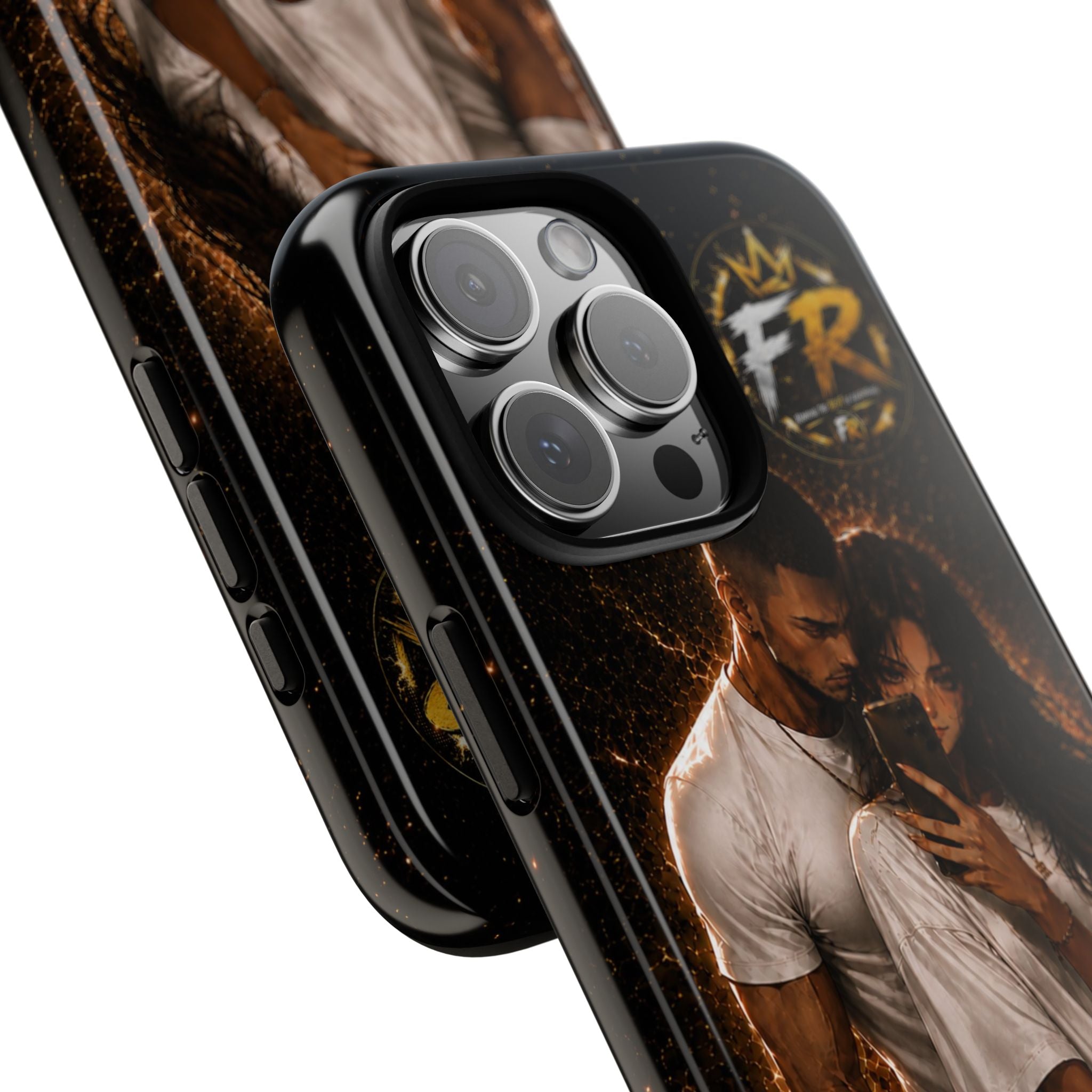 Couple Portrait Tough Phone Case iPhone 8 to iPhone 17 Pro Max - "Together Until The End" Protective Cover