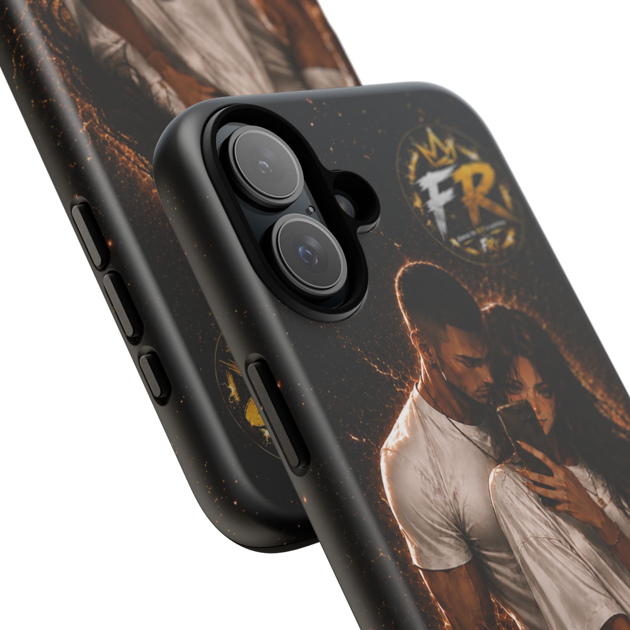 Couple Portrait Tough Phone Case iPhone 8 to iPhone 17 Pro Max - "Together Until The End" Protective Cover