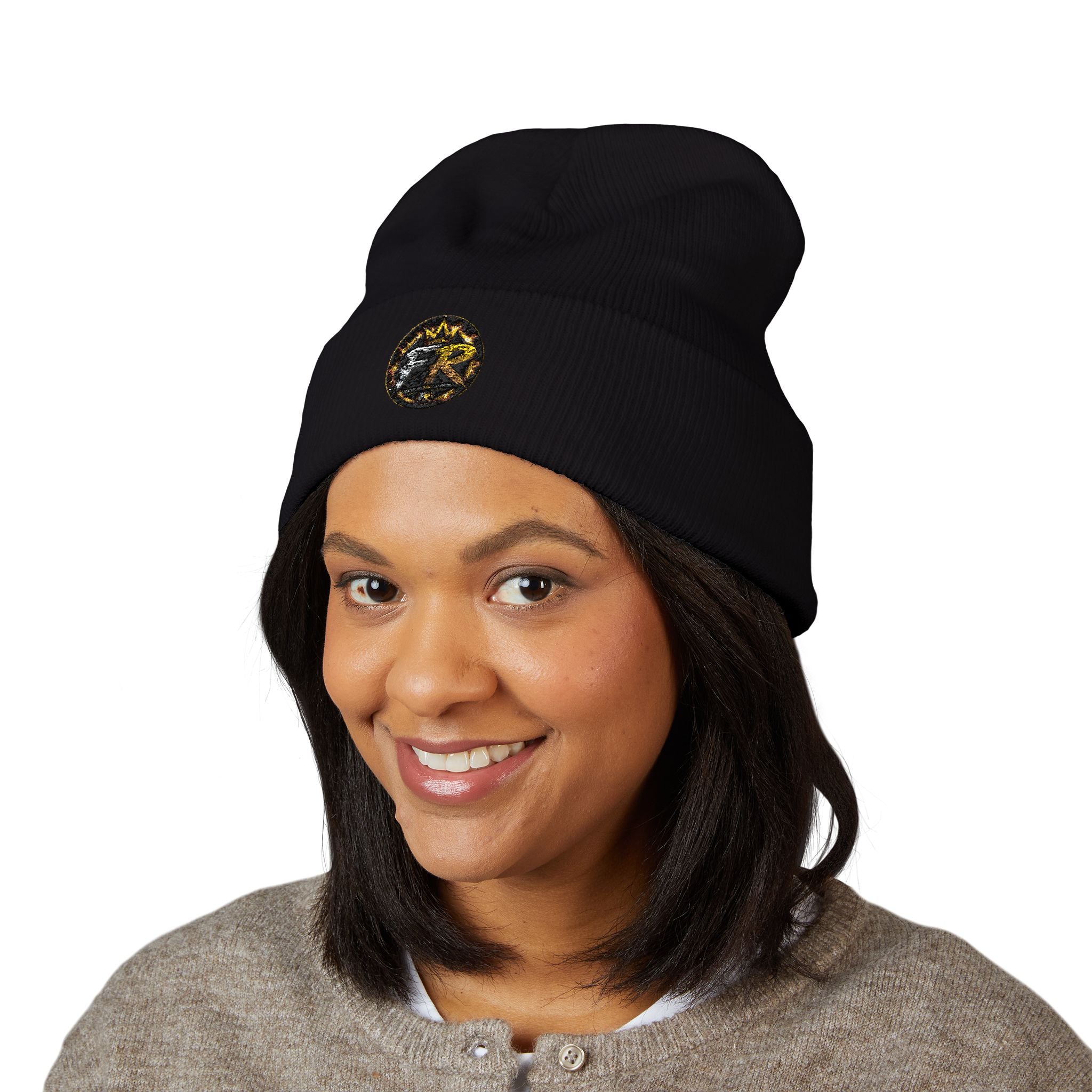 FR Ranking — Embroidered Golden Tiger Patch Beanie