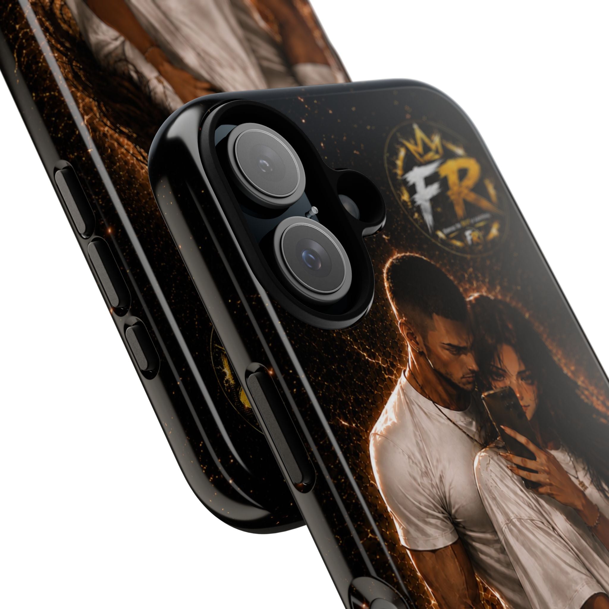Couple Portrait Tough Phone Case iPhone 8 to iPhone 17 Pro Max - "Together Until The End" Protective Cover
