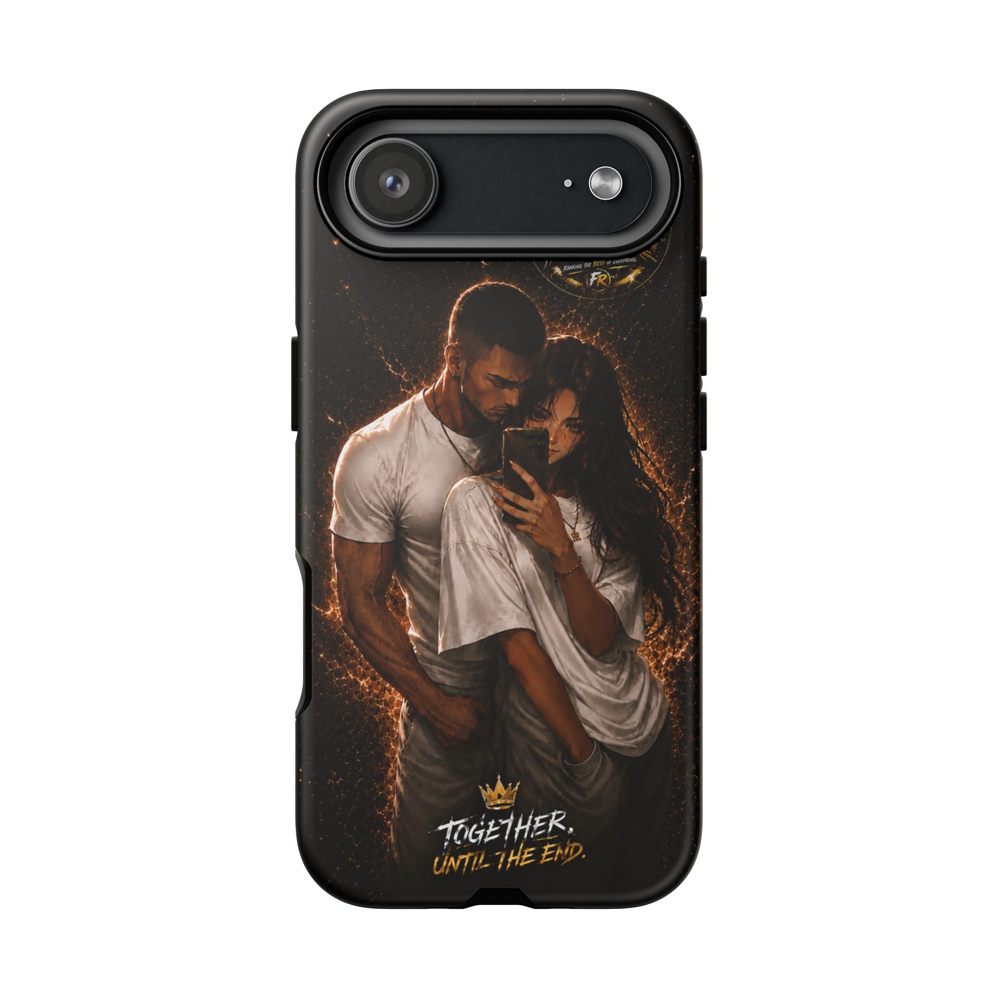 Couple Portrait Tough Phone Case iPhone 8 to iPhone 17 Pro Max - "Together Until The End" Protective Cover