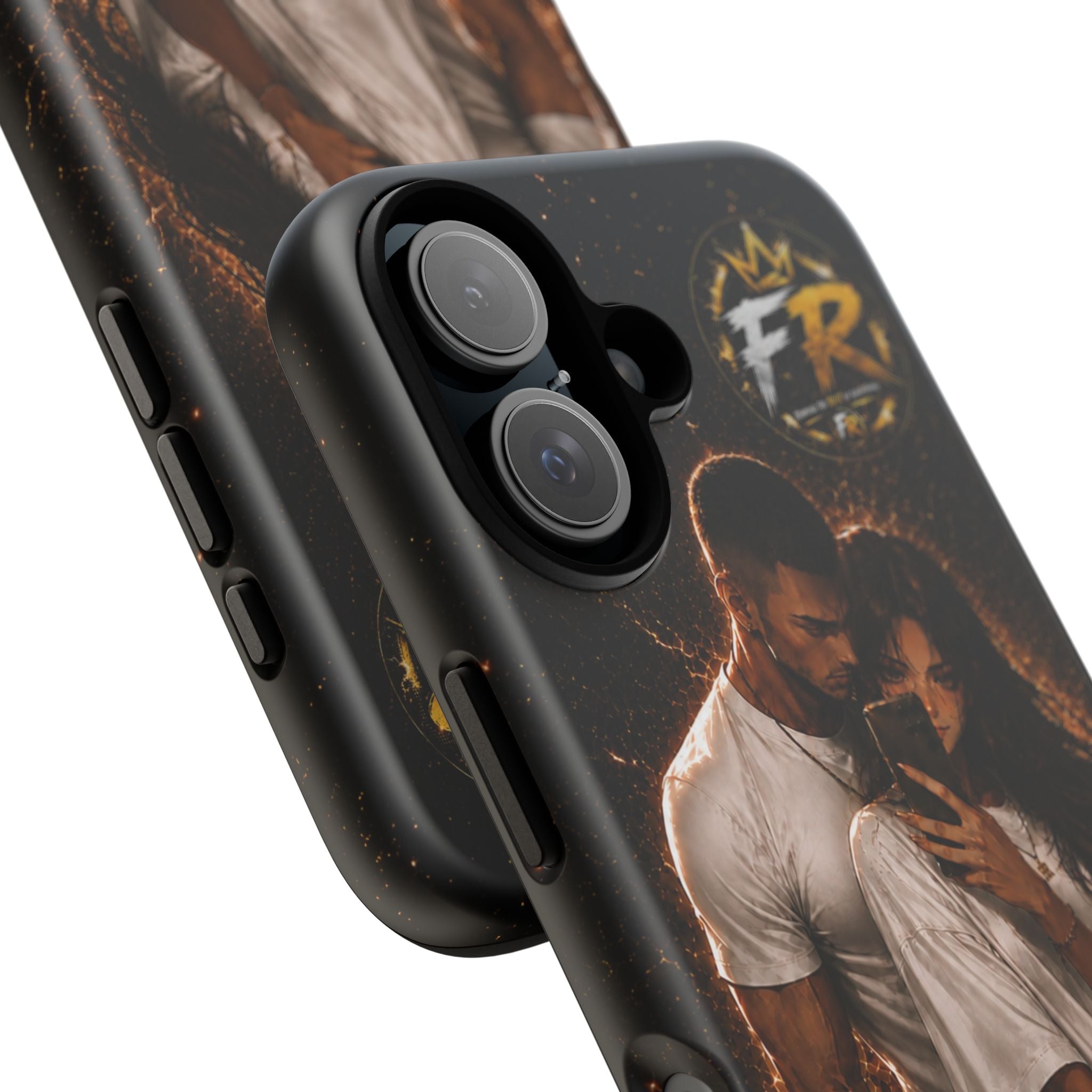 Couple Portrait Tough Phone Case iPhone 8 to iPhone 17 Pro Max - "Together Until The End" Protective Cover