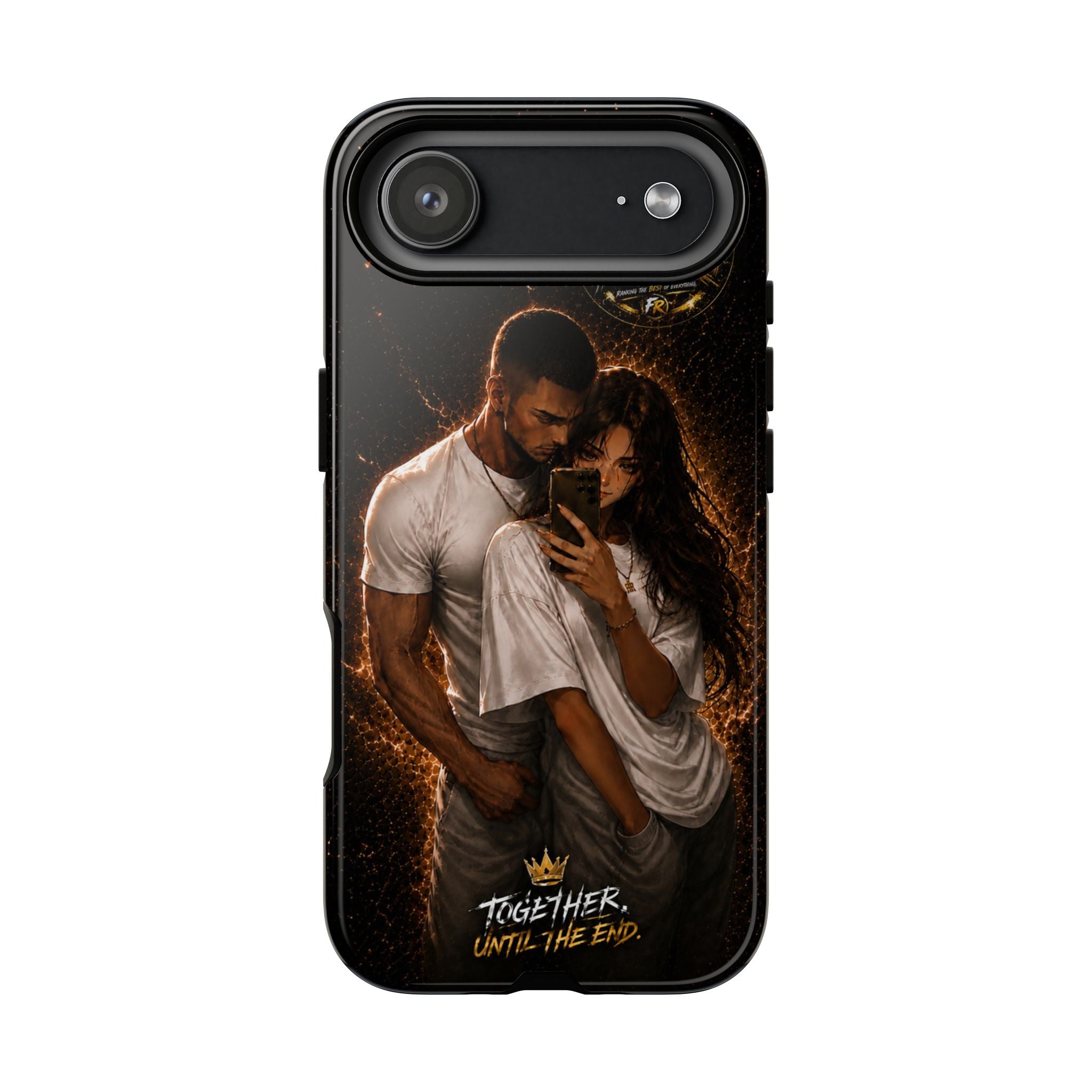 Couple Portrait Tough Phone Case iPhone 8 to iPhone 17 Pro Max - "Together Until The End" Protective Cover