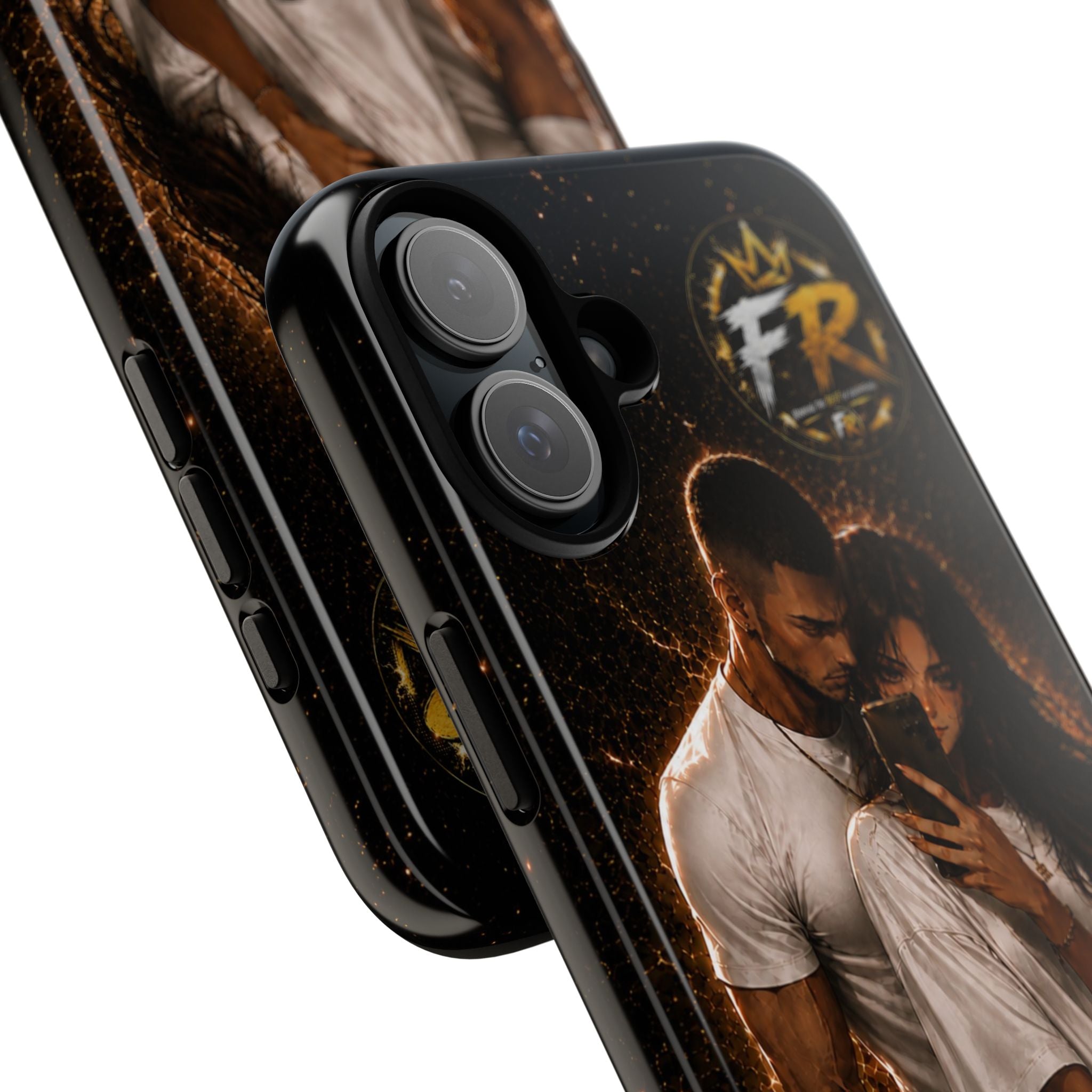 Couple Portrait Tough Phone Case iPhone 8 to iPhone 17 Pro Max - "Together Until The End" Protective Cover