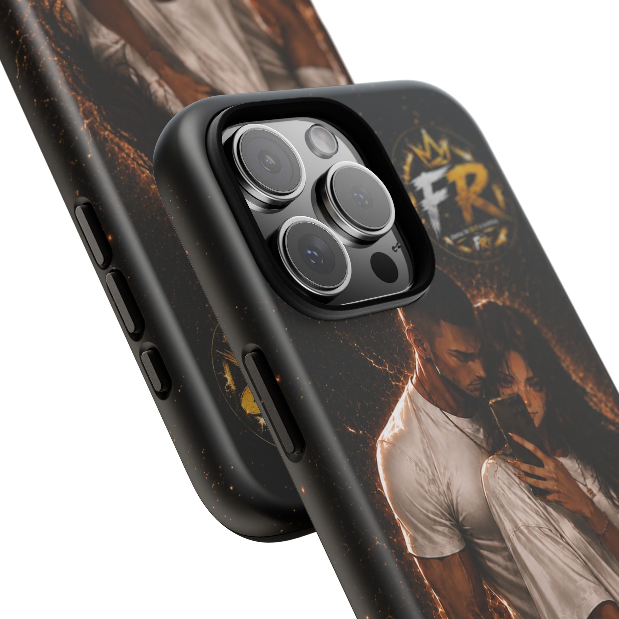 Couple Portrait Tough Phone Case iPhone 8 to iPhone 17 Pro Max - "Together Until The End" Protective Cover